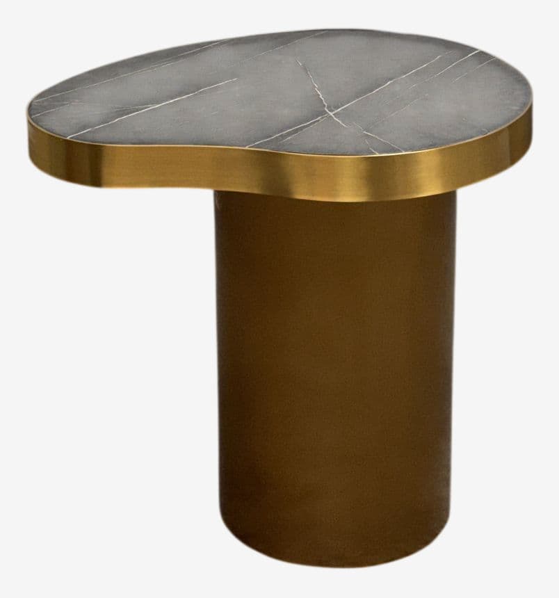 Michael Oren Design Marquina Marble Kidney Side Table - Image 1