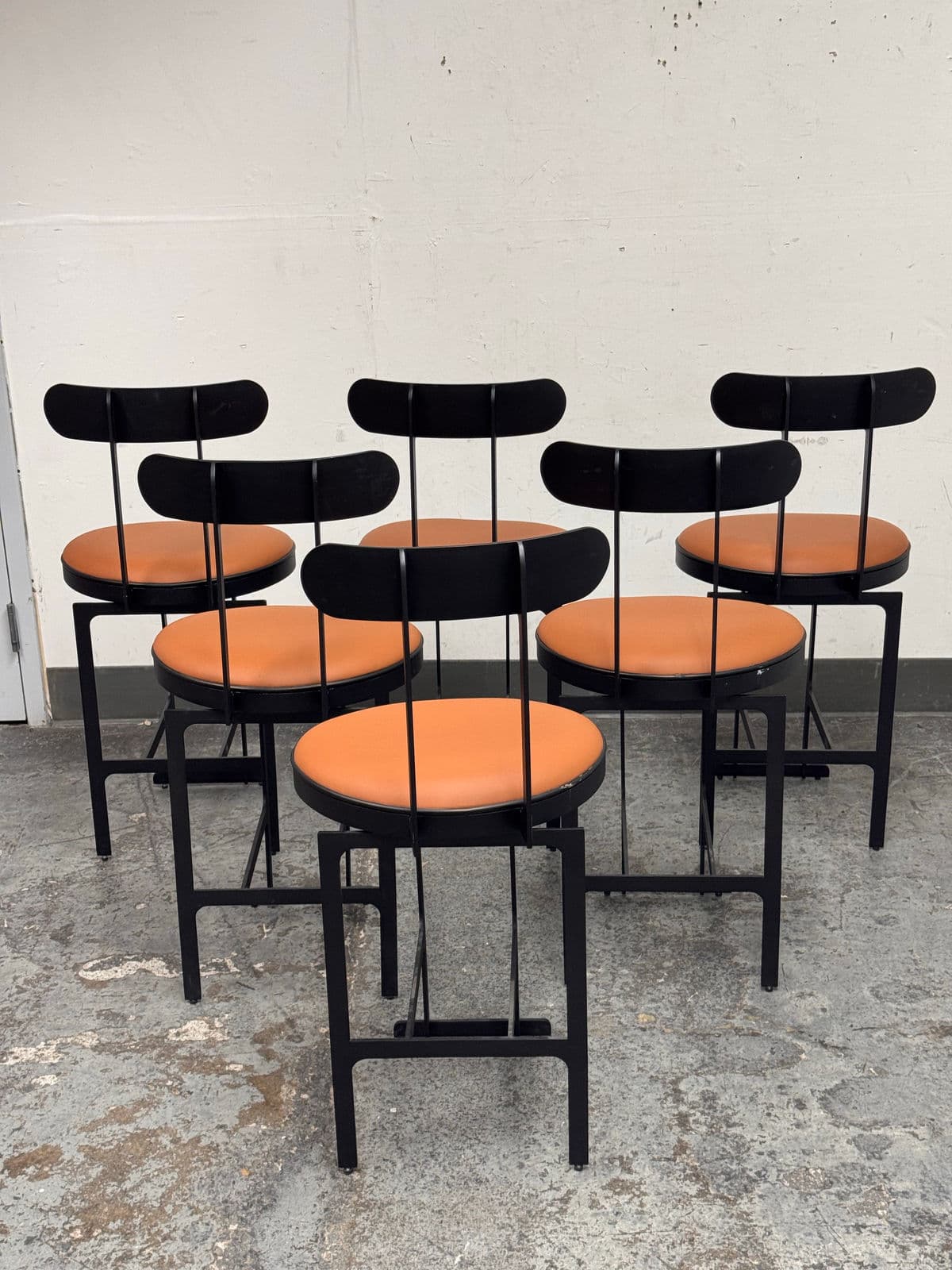 Michael Oren Design Porter Place Style Swivel Counter Stools, Set of Six - Thumbnail 6