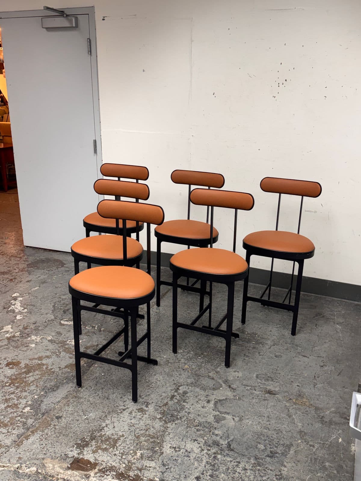 Michael Oren Design Porter Place Style Swivel Counter Stools, Set of Six - Thumbnail 4