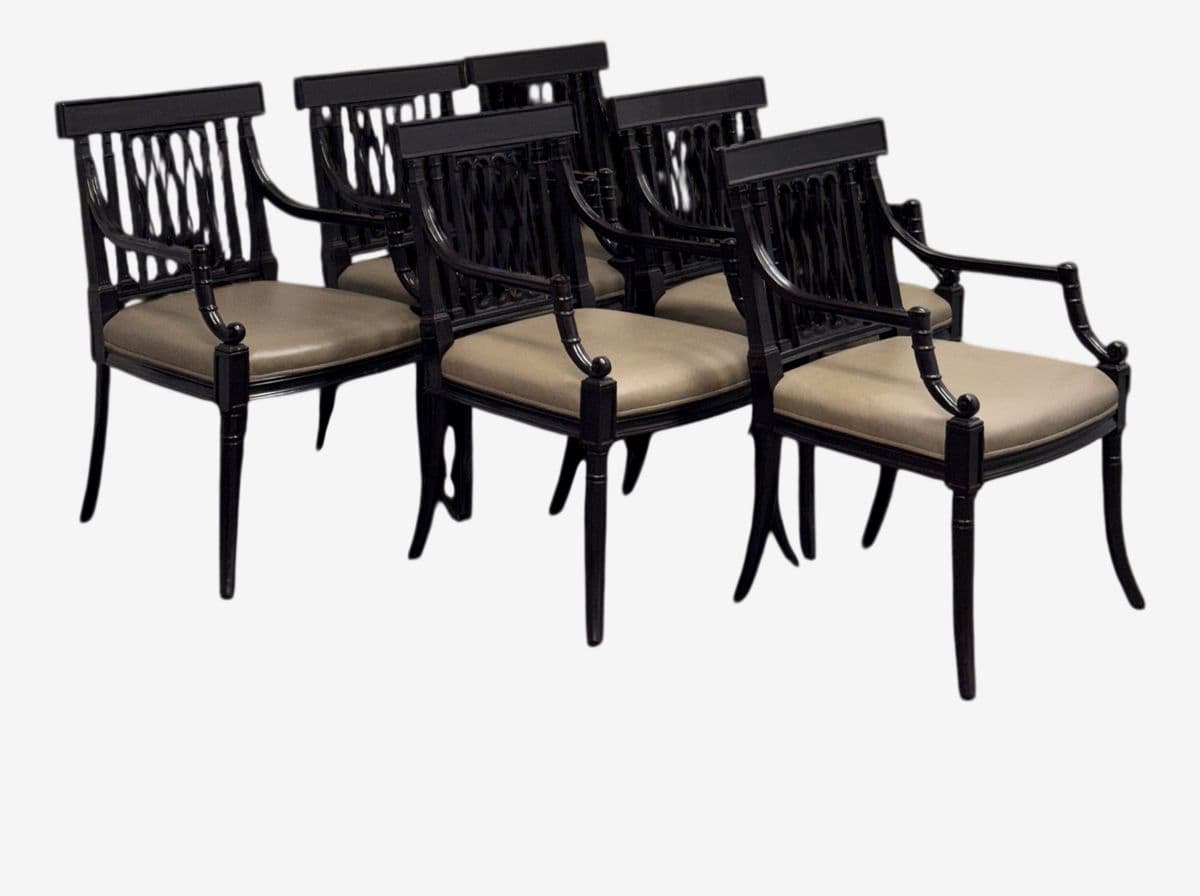 Rose Tarlow Pope Dining Armchairs, Set of Six - Image 1