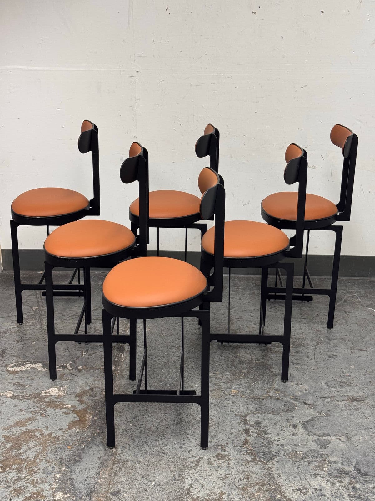 Michael Oren Design Porter Place Style Swivel Counter Stools, Set of Six - Thumbnail 5