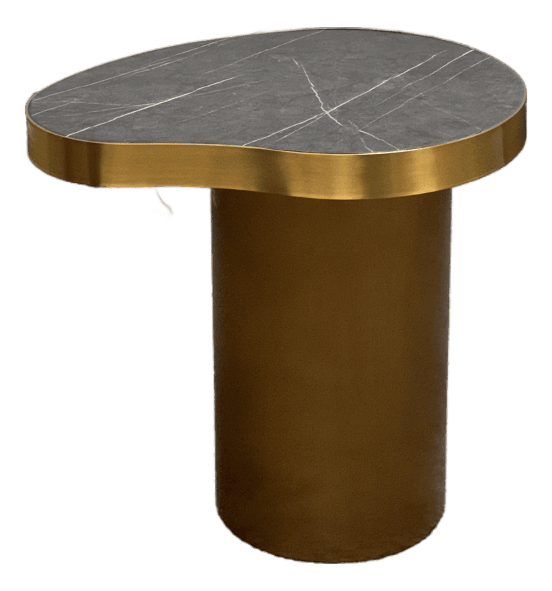 Michael Oren Design Marquina Marble Kidney Side Table - Thumbnail 2
