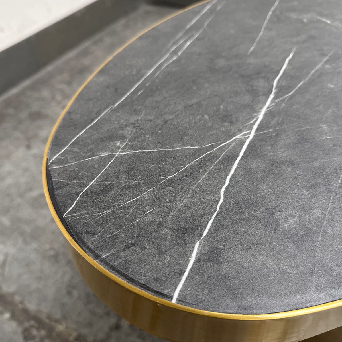 Michael Oren Design Marquina Marble Kidney Side Table - Thumbnail 12