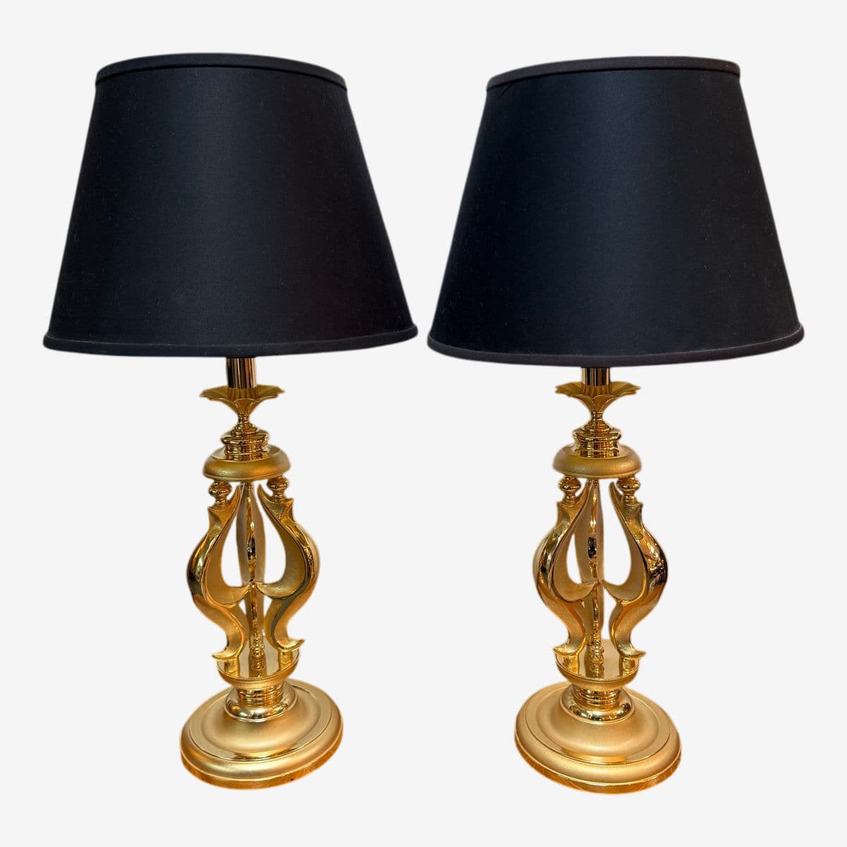 Regency Sculpted Table Lamps, Pair - Image 1