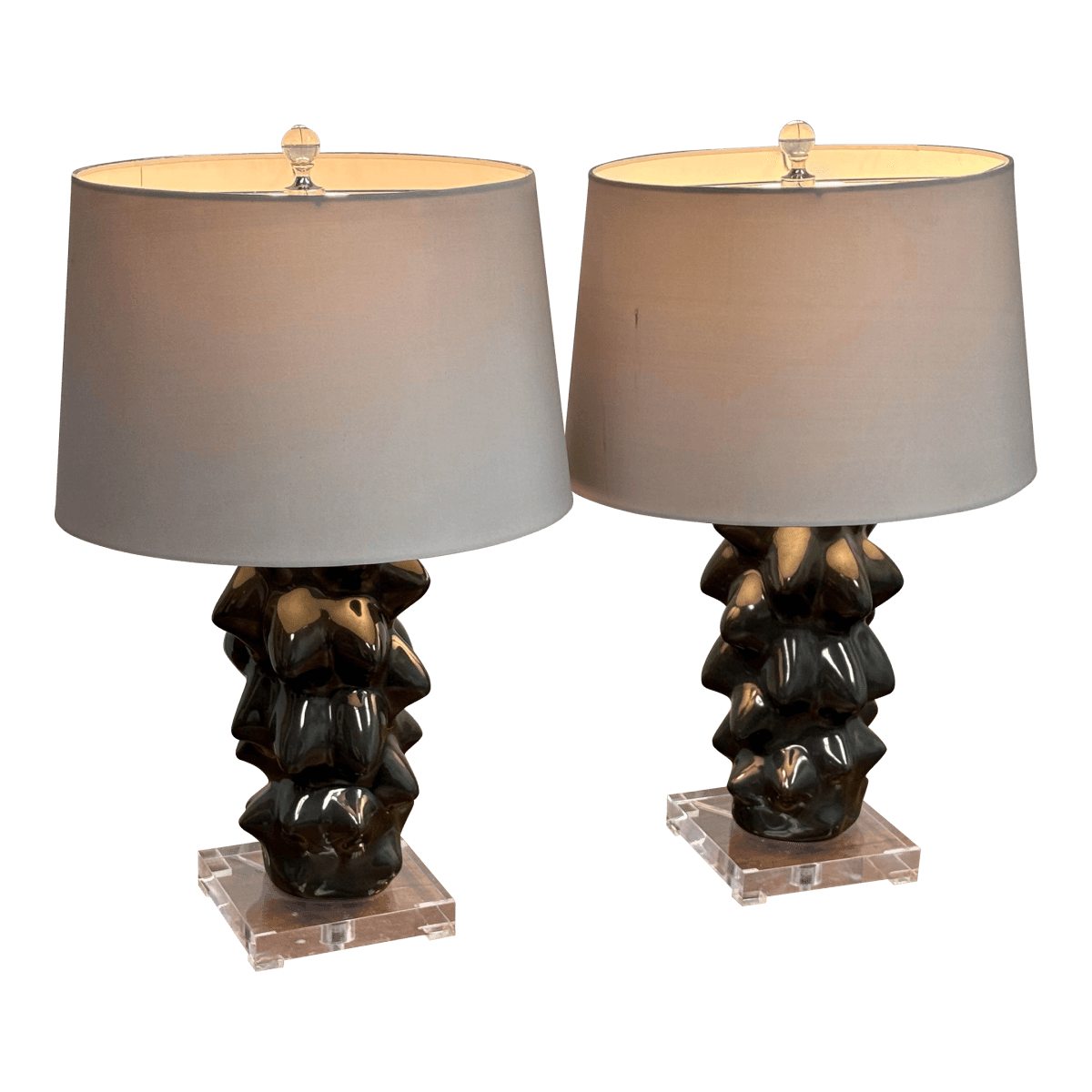 Modern Organic Meteoric Lamps, Pair - Thumbnail 2