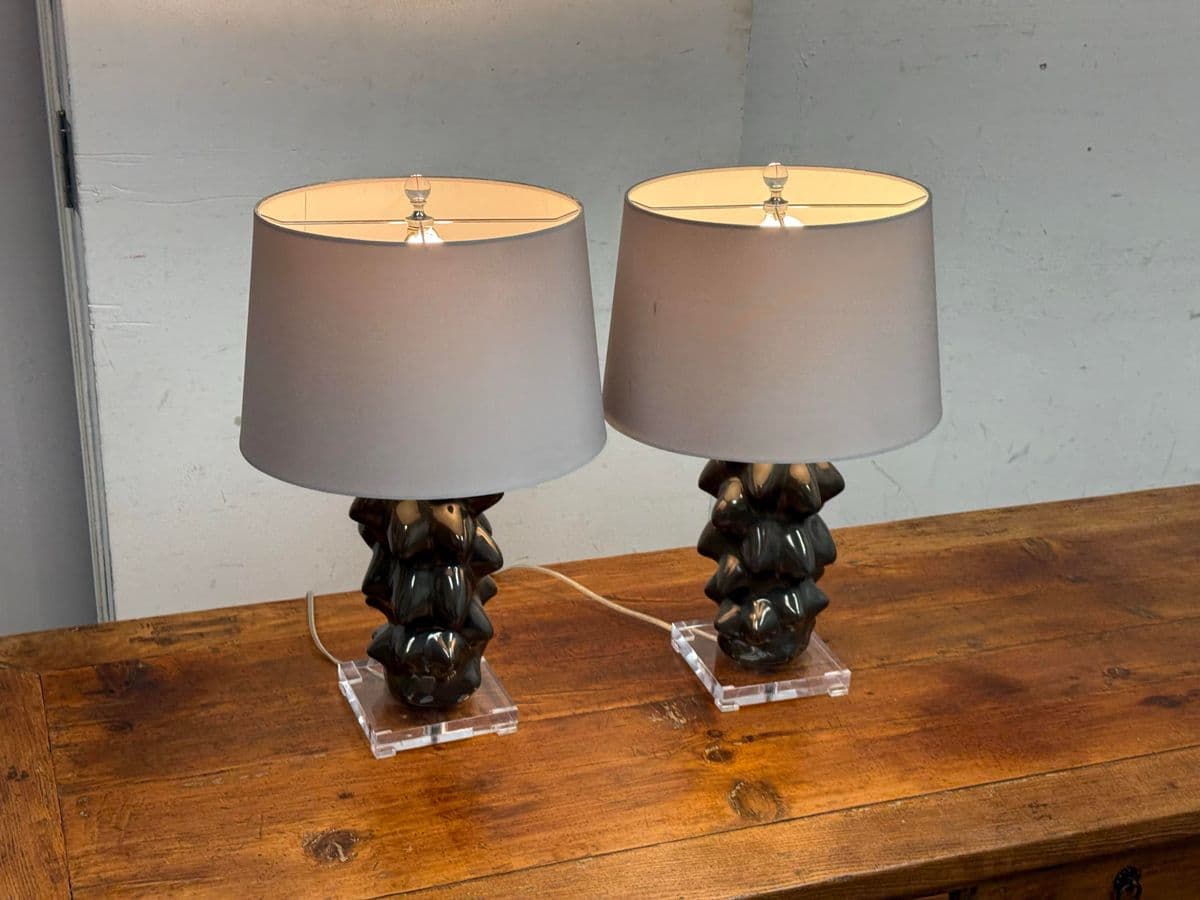 Modern Organic Meteoric Lamps, Pair - Thumbnail 13