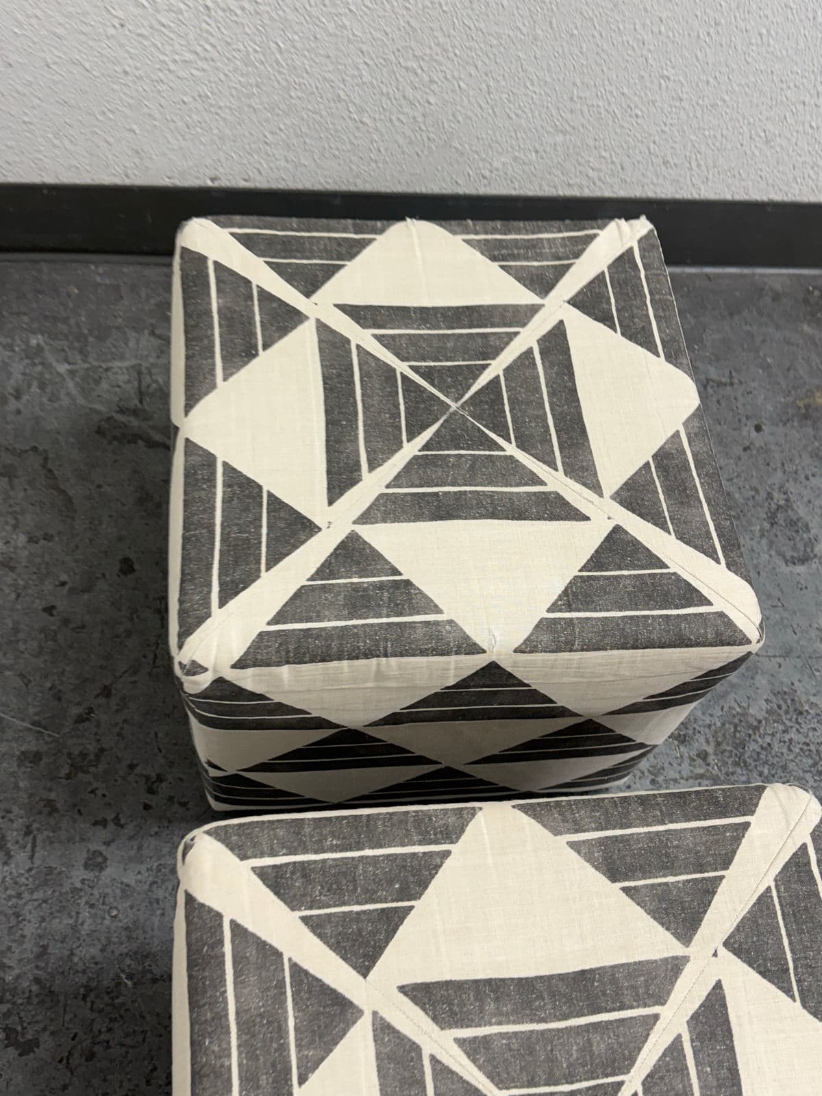 Custom Design Zak + Fox Fabric Cube Ottomans, Pair - Thumbnail 4