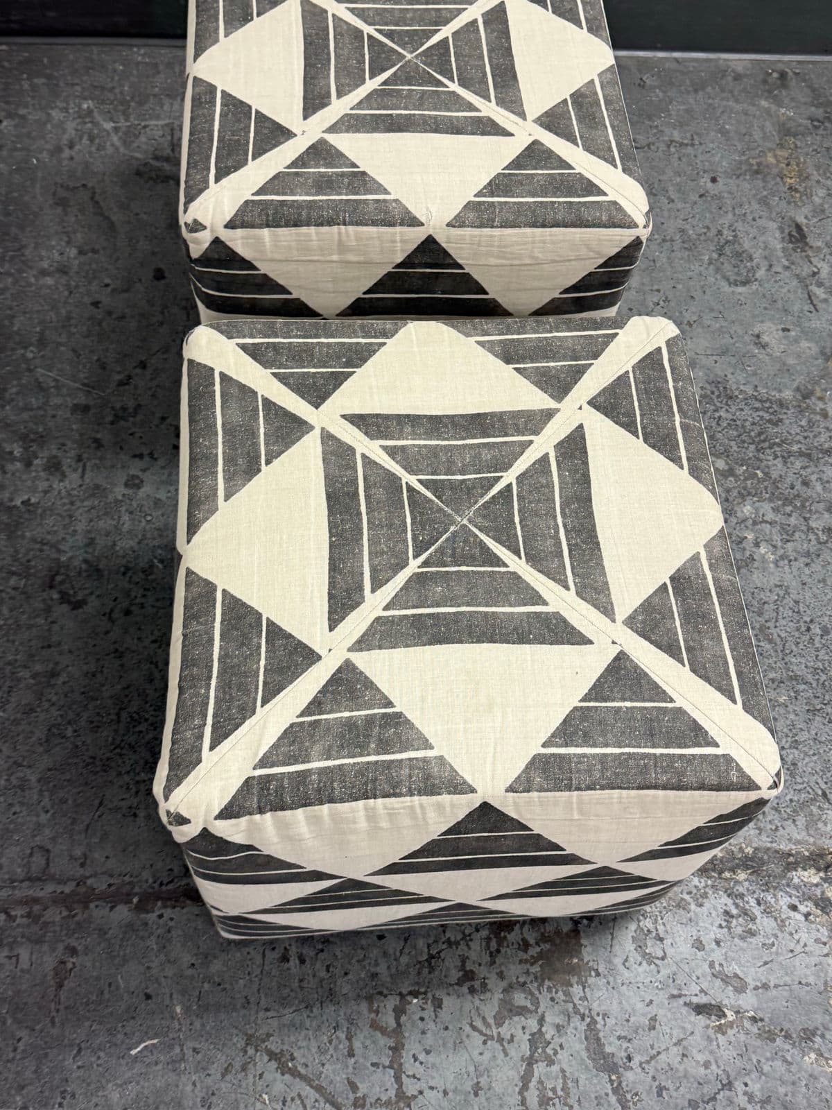 Custom Design Zak + Fox Fabric Cube Ottomans, Pair - Thumbnail 6