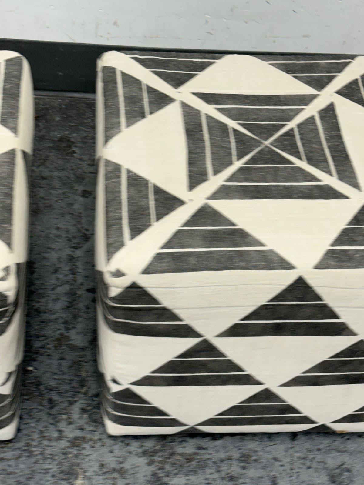 Custom Design Zak + Fox Fabric Cube Ottomans, Pair - Thumbnail 3