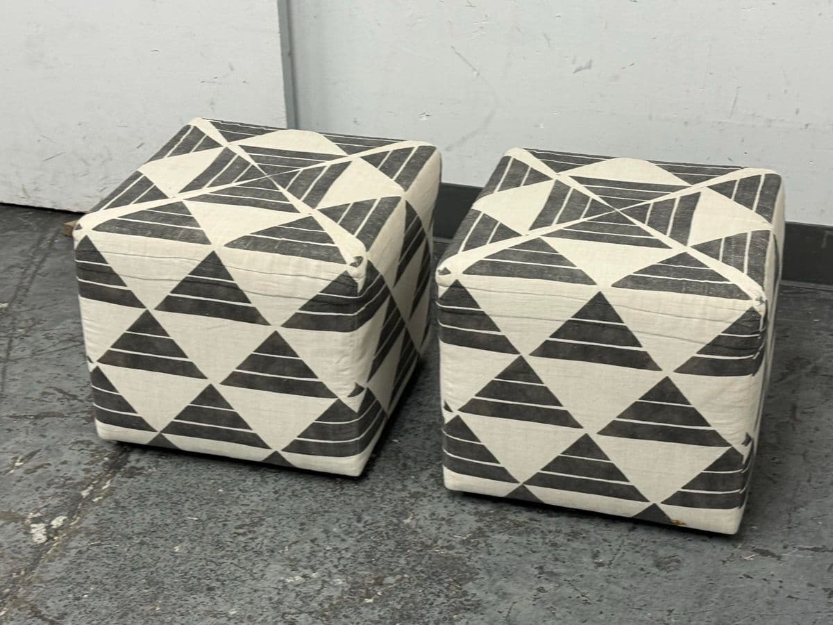 Custom Design Zak + Fox Fabric Cube Ottomans, Pair - Thumbnail 10