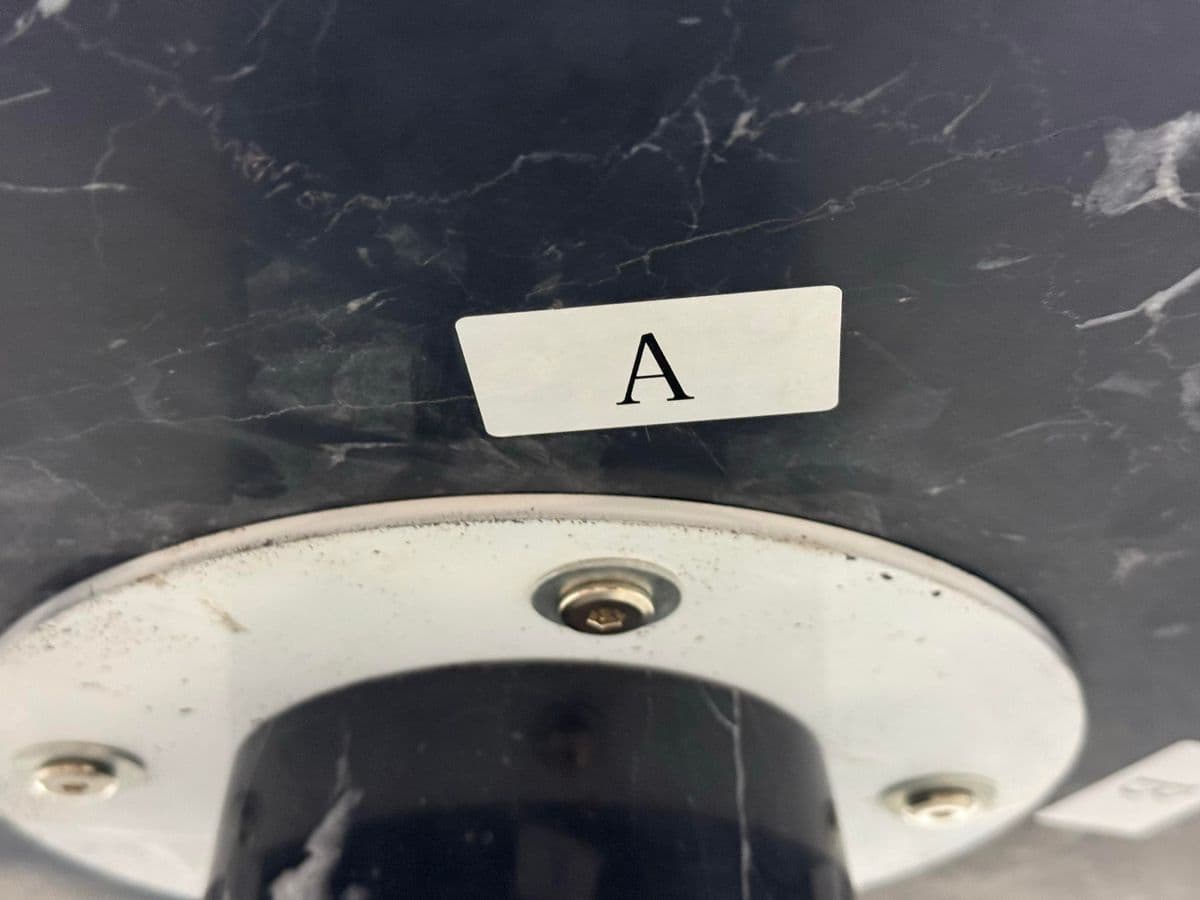 Michael Oren Designs Marquina Marble Pedestal Side Table - Thumbnail 6