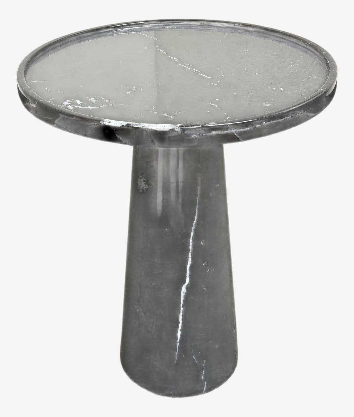 Michael Oren Designs Marquina Marble Pedestal Side Table - Image 1