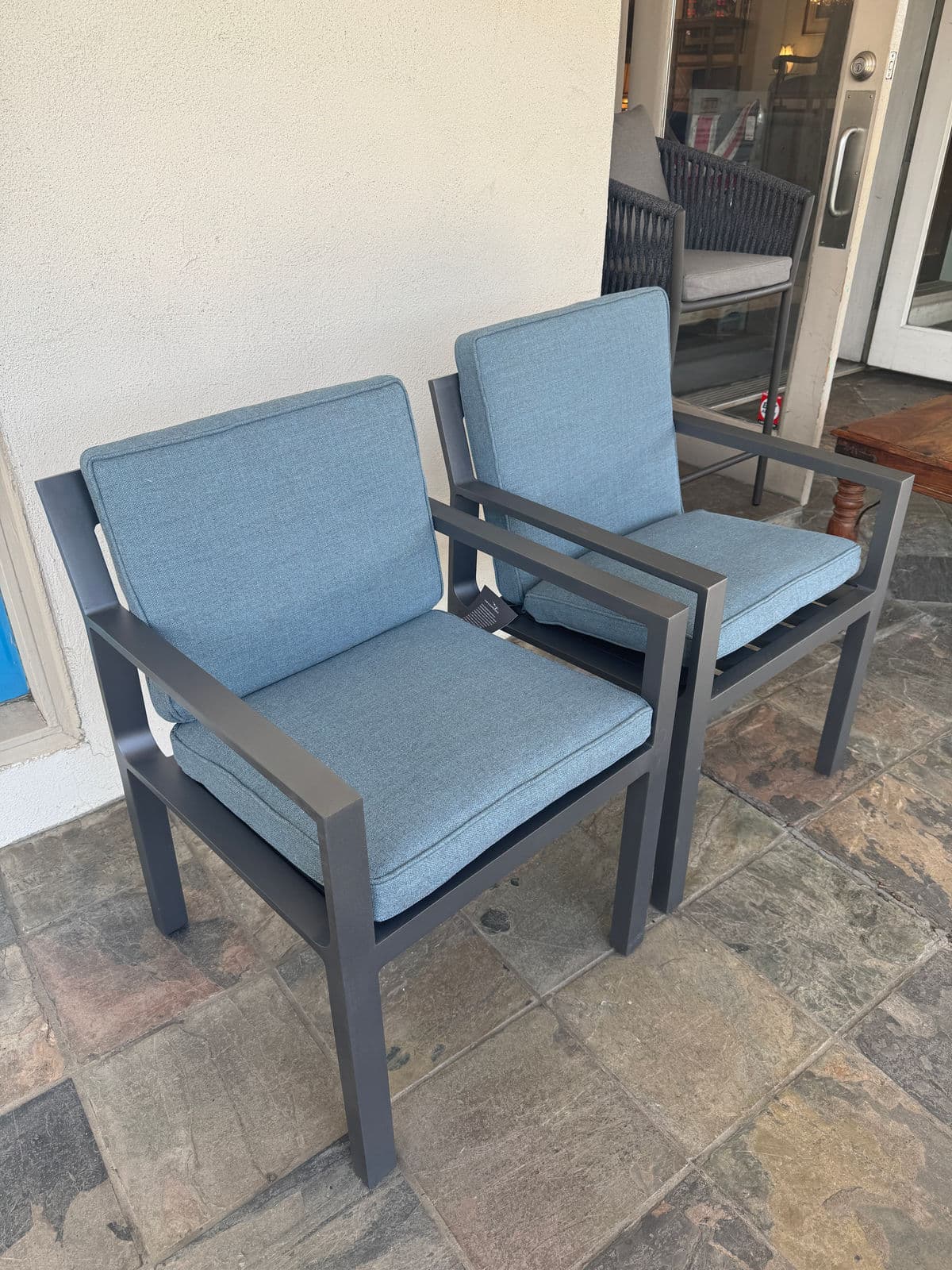 Restoration Hardware Rhodes Aluminum Outdoor Dining Armchairs, Pair - Thumbnail 4