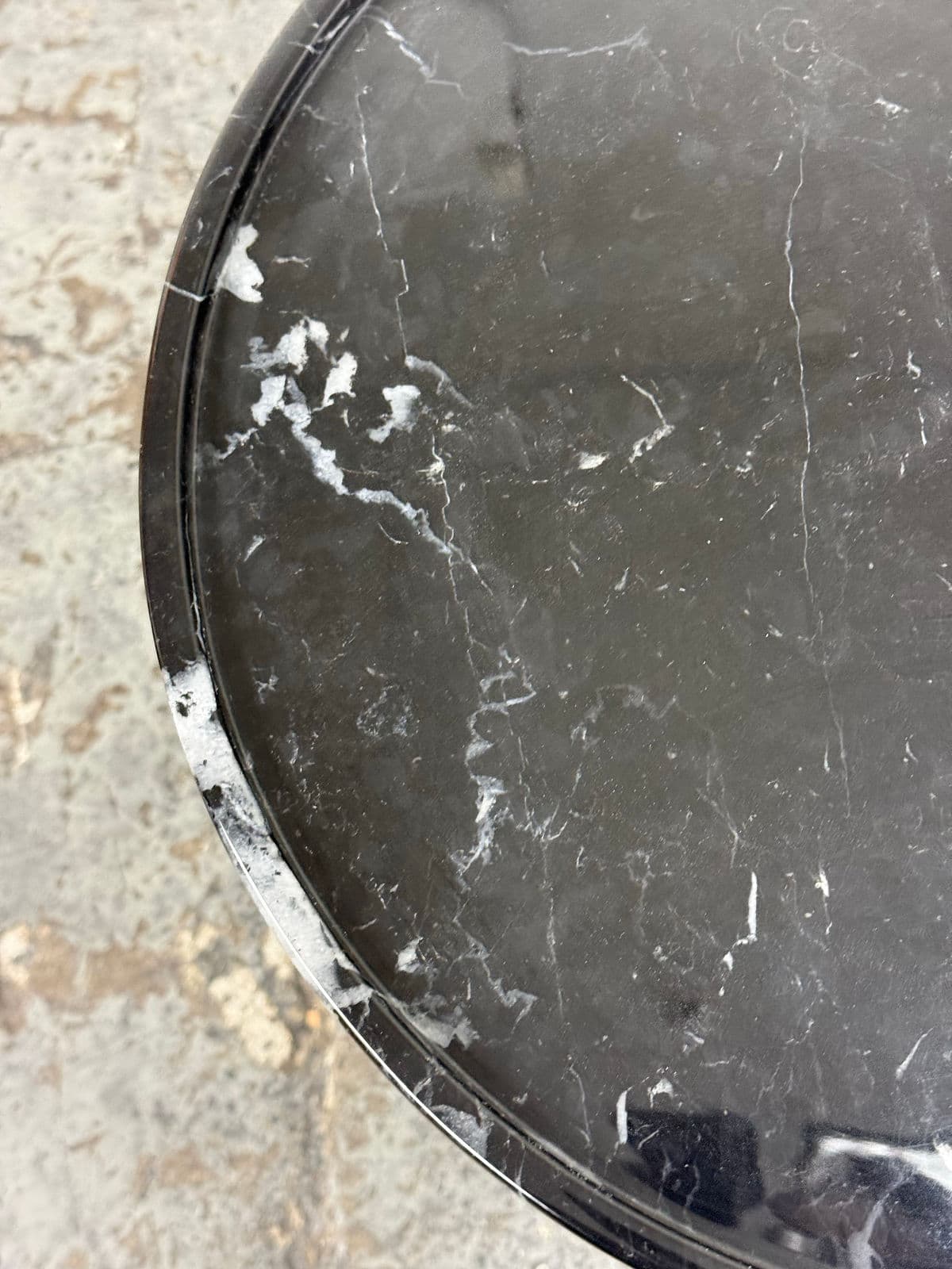 Michael Oren Designs Marquina Marble Pedestal Side Table - Thumbnail 7