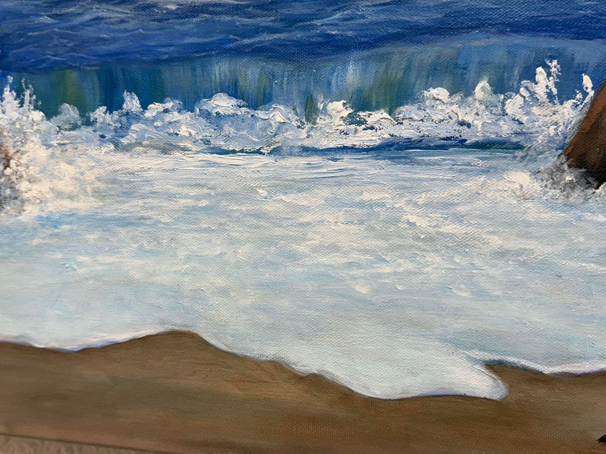 Ruth Rediger "Wavey Waves" Oil Painting, Signed - Thumbnail 10