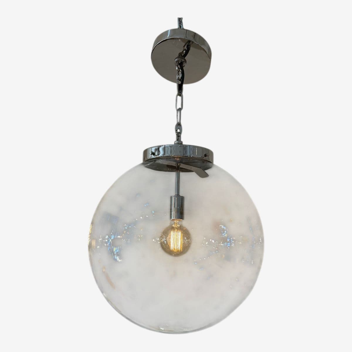 Restoration Hardware Parisian Architectural Clear Glass Poste Pendant - Image 1