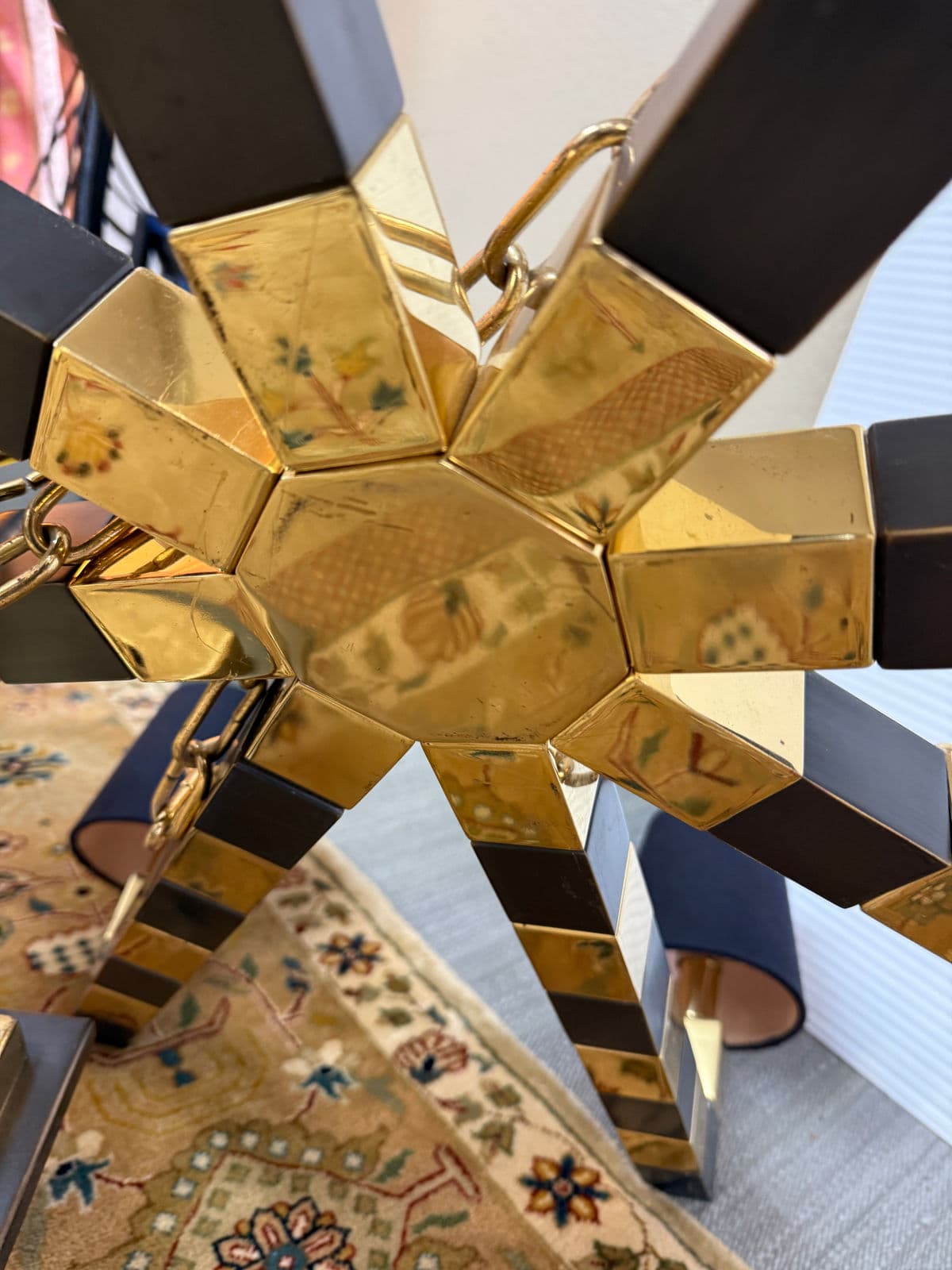 Custom Black + Gold Eight Light Chandelier - Thumbnail 8