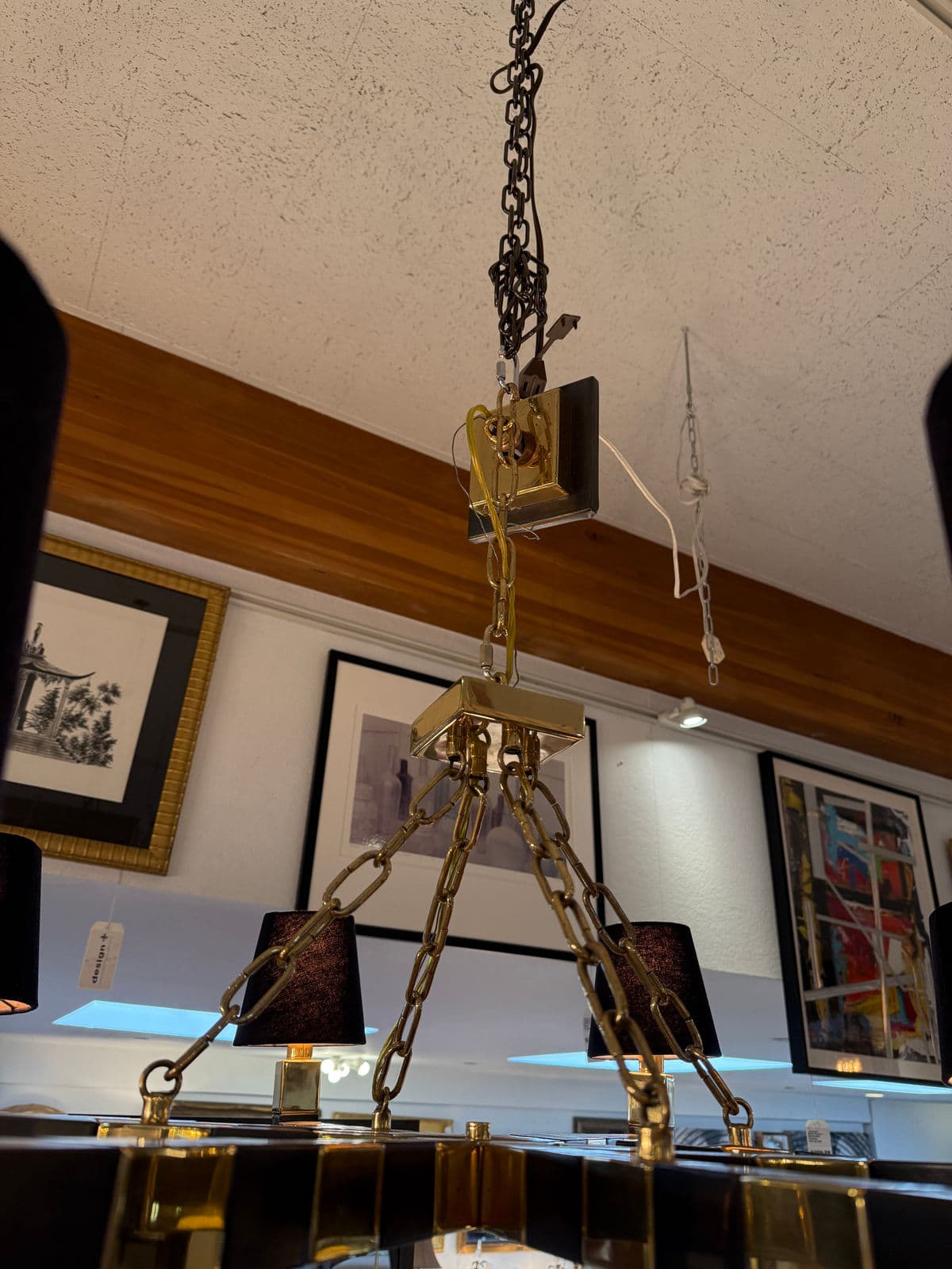 Custom Black + Gold Eight Light Chandelier - Thumbnail 11