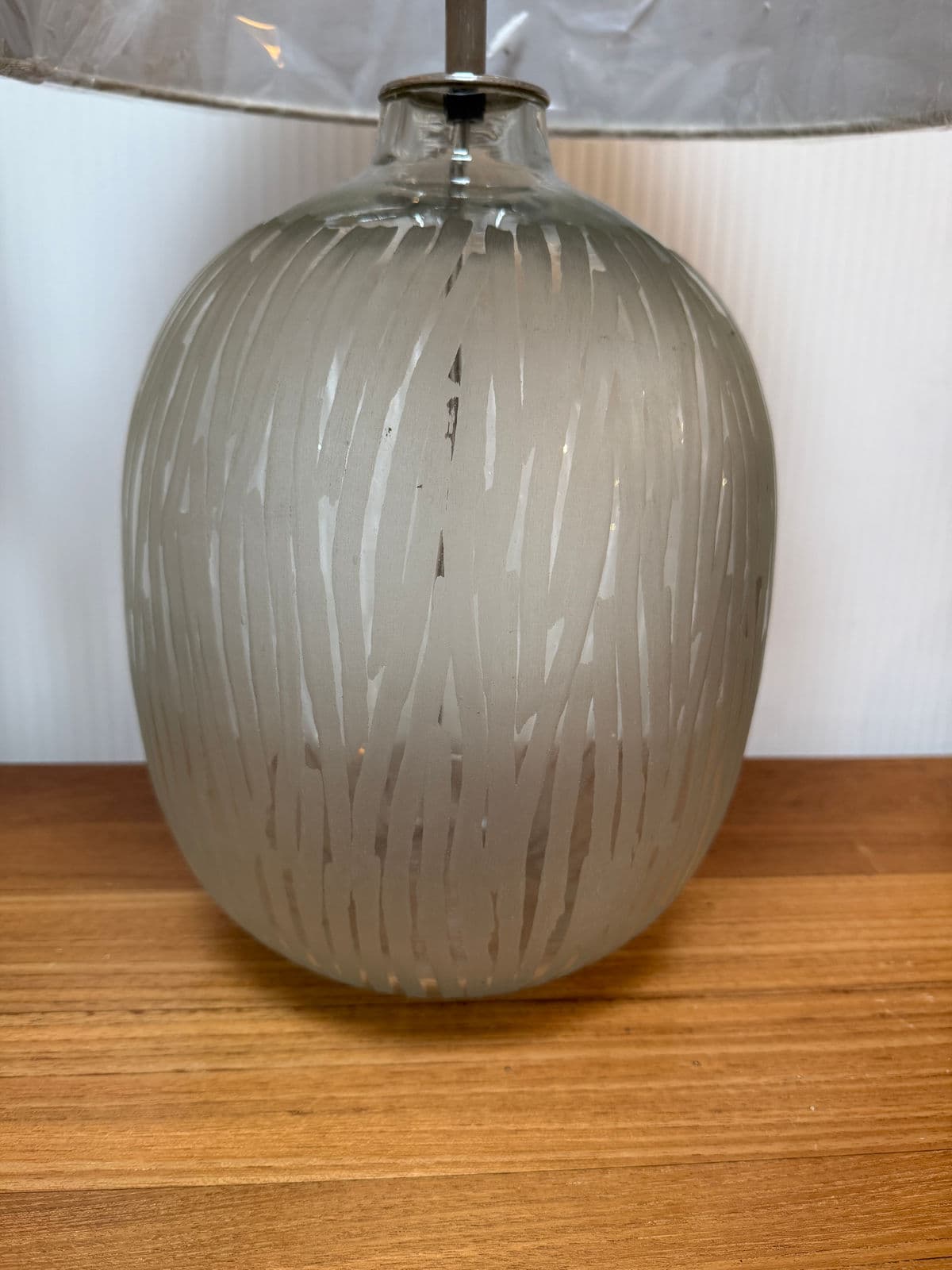 Etched Glass Table Lamps, Pair - Thumbnail 4