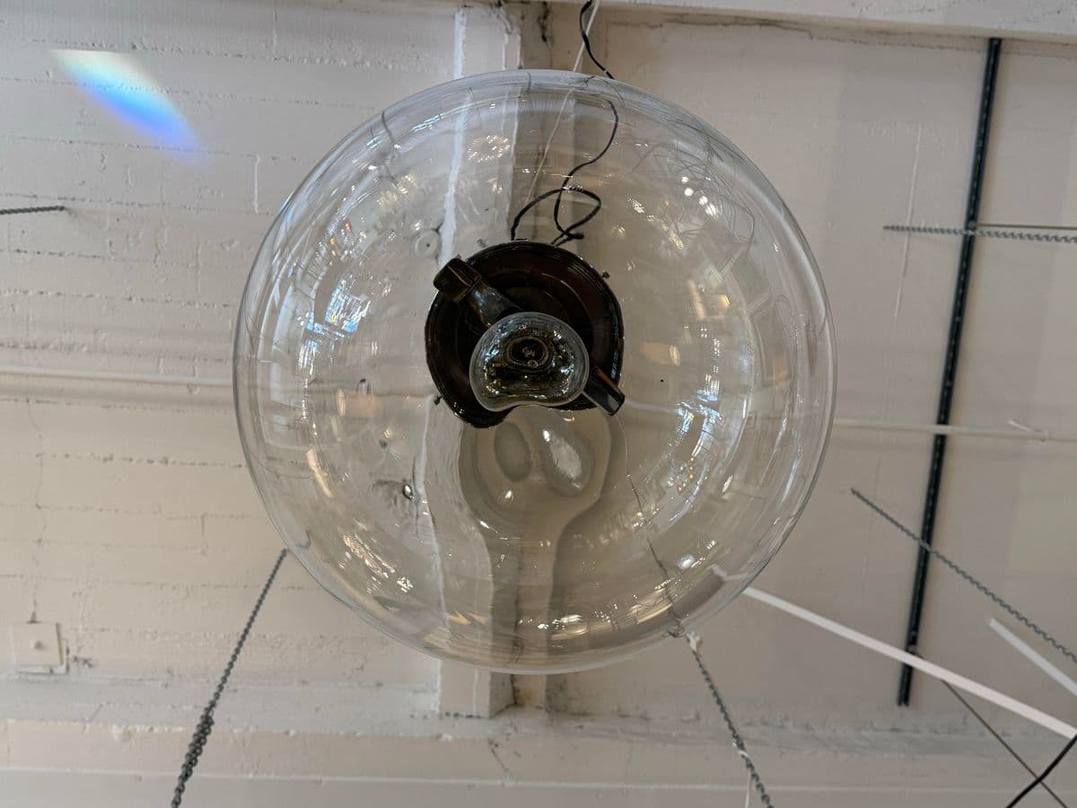 Restoration Hardware Parisian Architectural Clear Glass Poste Pendant - Thumbnail 6