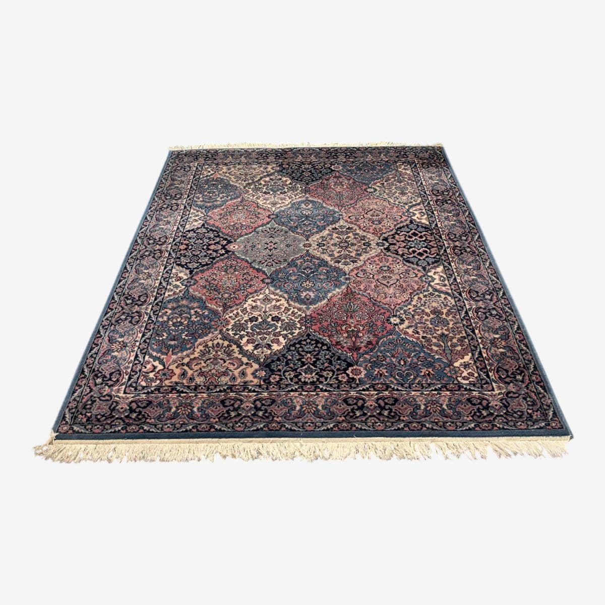 5ft 7in × 7ft 9in Vintage Multicolor Panel Area Rug. - Image 1