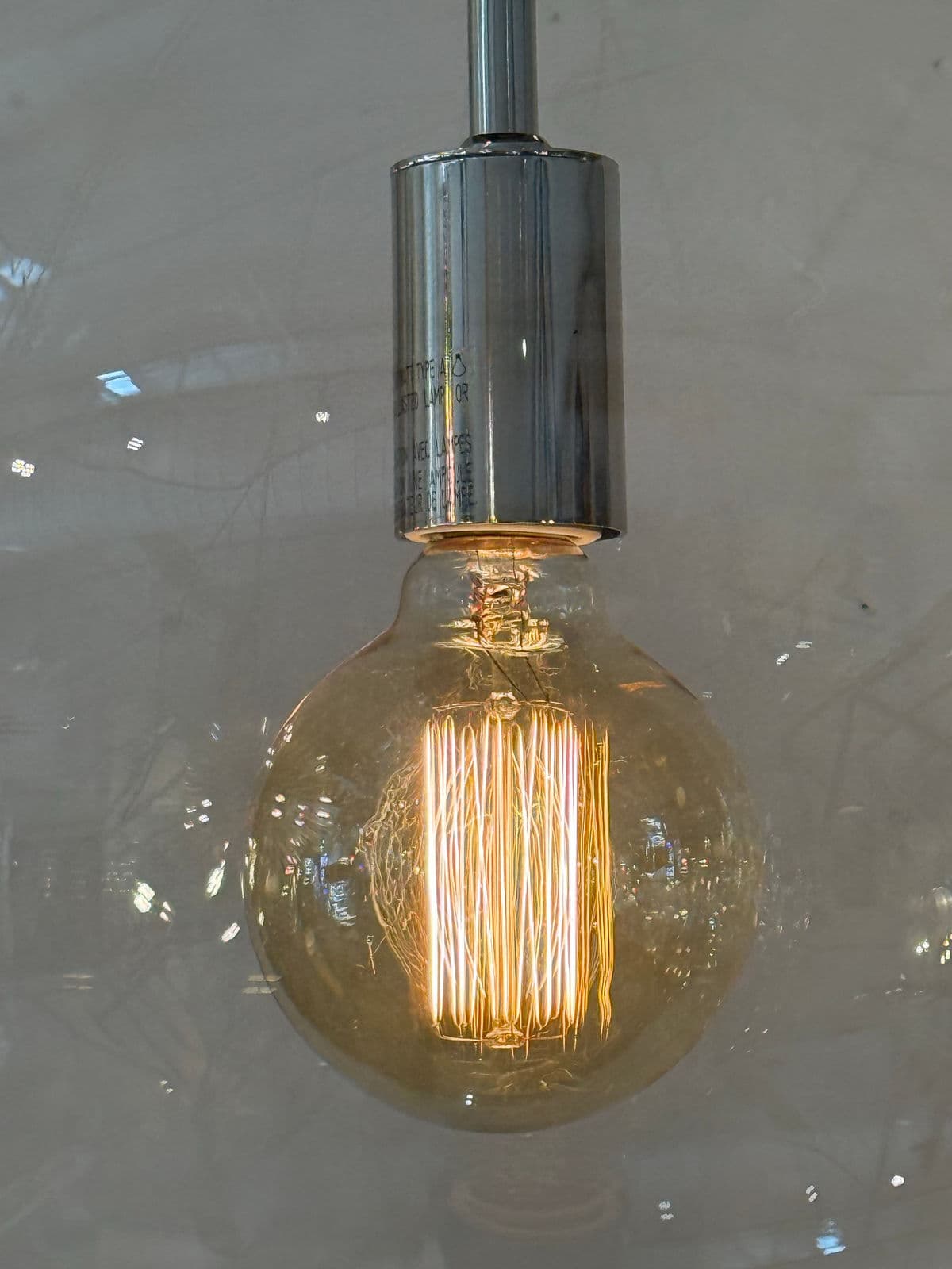 Restoration Hardware Parisian Architectural Clear Glass Poste Pendant - Thumbnail 7