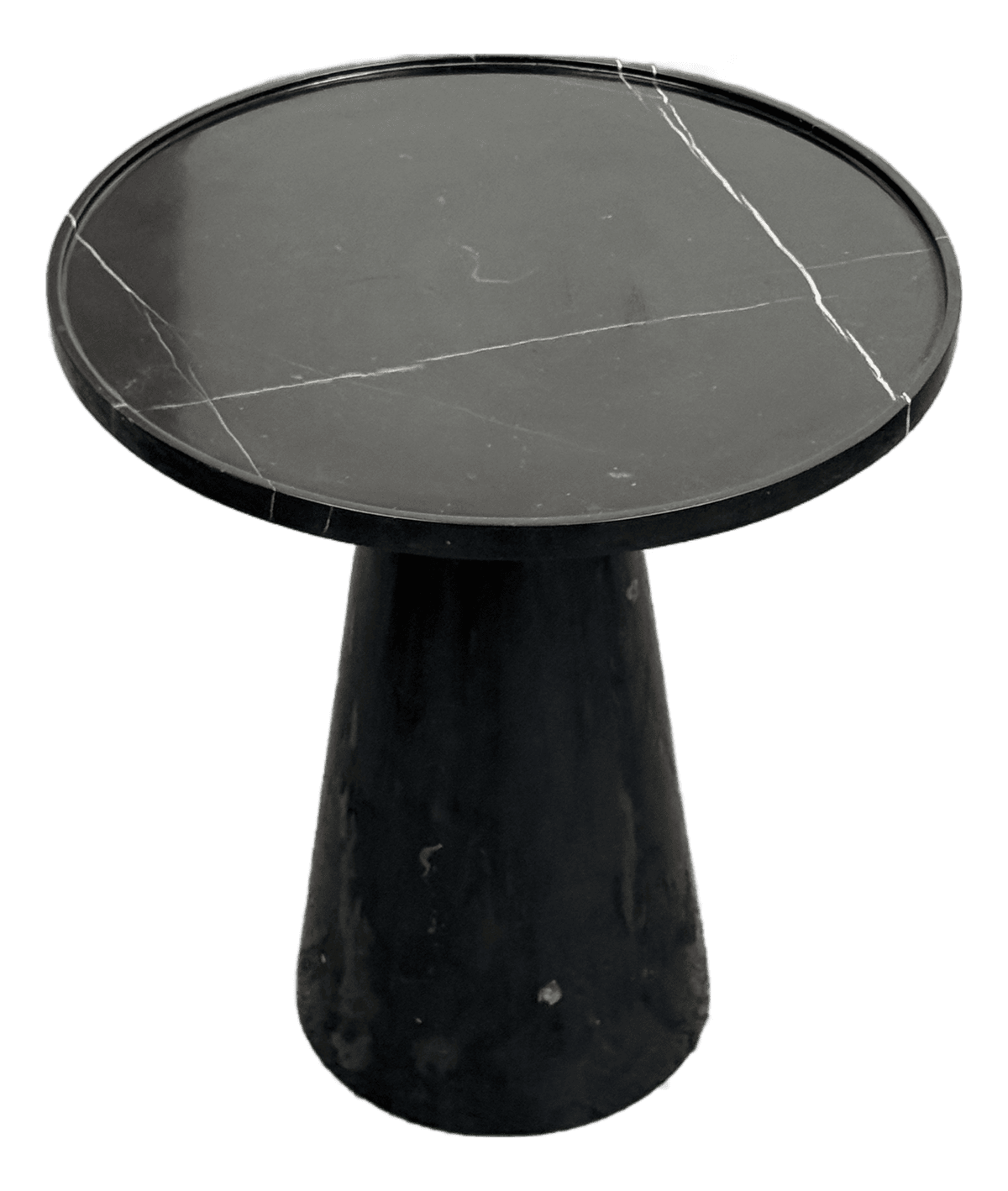 Michael Oren Designs Marquina Marble Pedestal Side Table - Thumbnail 2