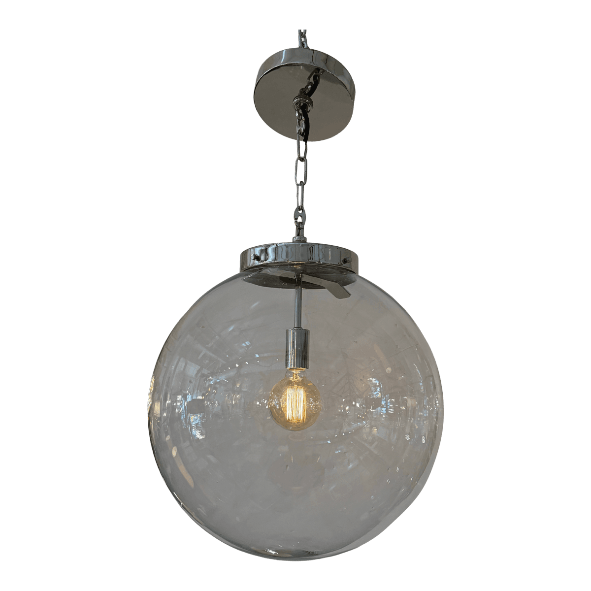 Restoration Hardware Parisian Architectural Clear Glass Poste Pendant - Thumbnail 2