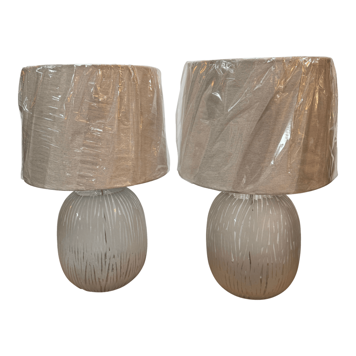 Etched Glass Table Lamps, Pair - Thumbnail 2