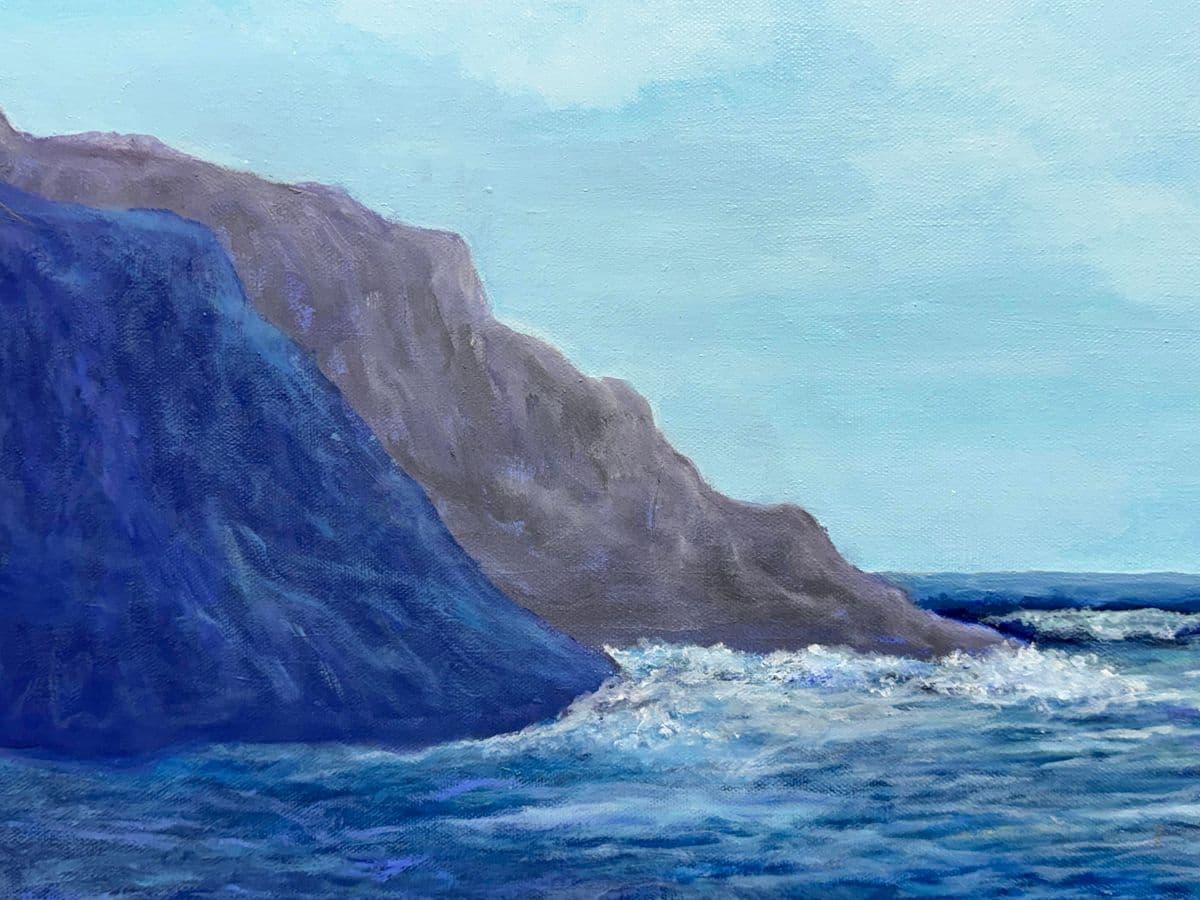 Ruth Rediger "Wavey Waves" Oil Painting, Signed - Thumbnail 6