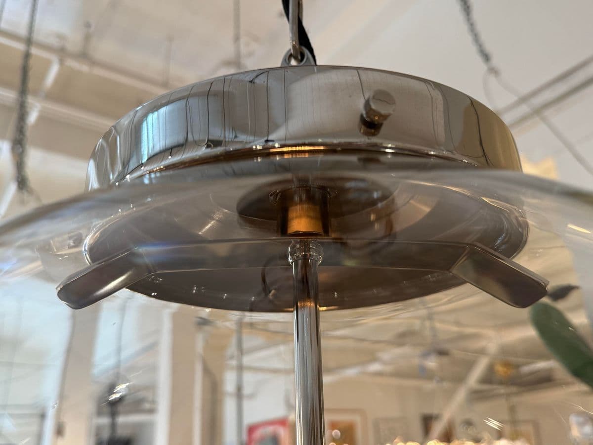 Restoration Hardware Parisian Architectural Clear Glass Poste Pendant - Thumbnail 9