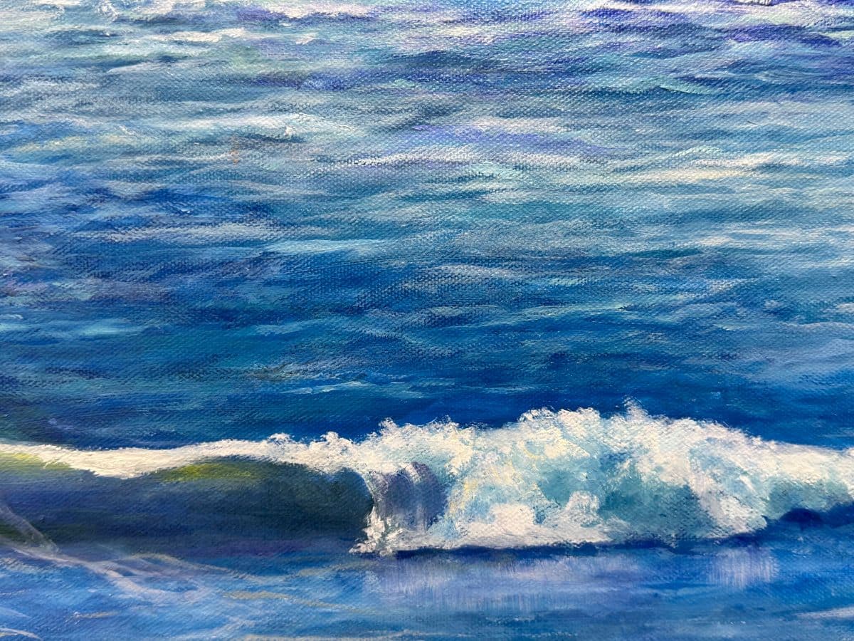Ruth Rediger "Wavey Waves" Oil Painting, Signed - Thumbnail 8