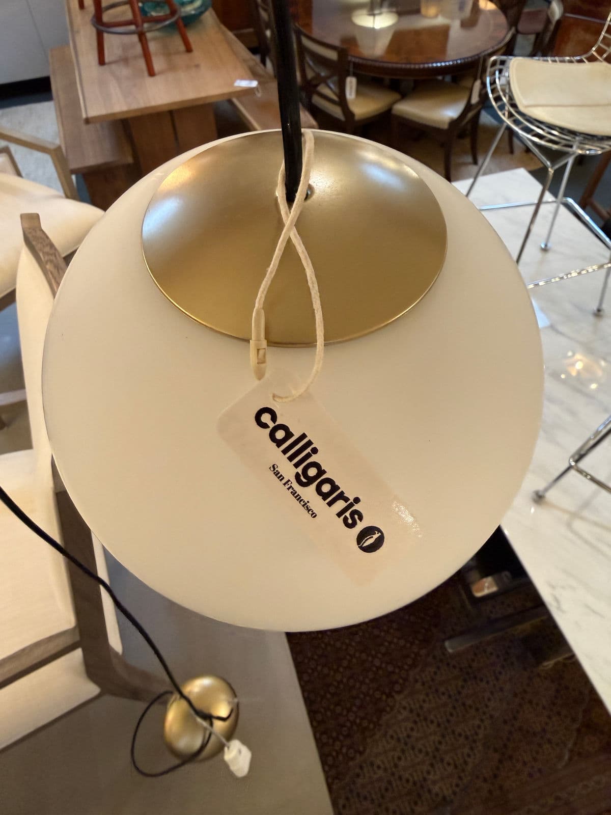 Luceplan for Calligaris Malamata Globe Pendant, Brass - Thumbnail 9