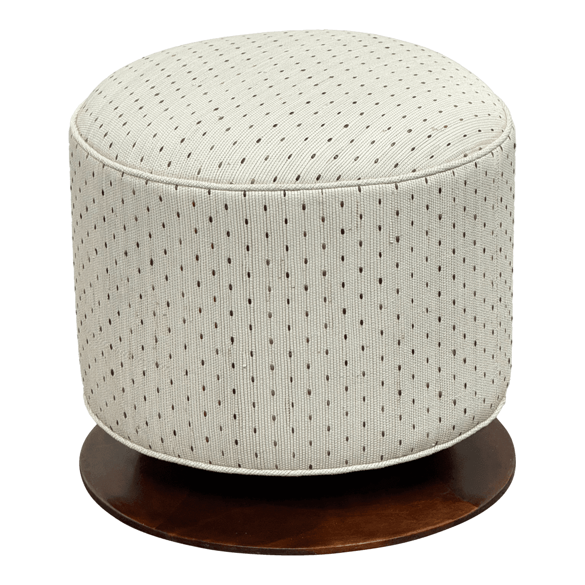 Art Deco Ottoman + Wood Base, Circa 1920's - Thumbnail 2