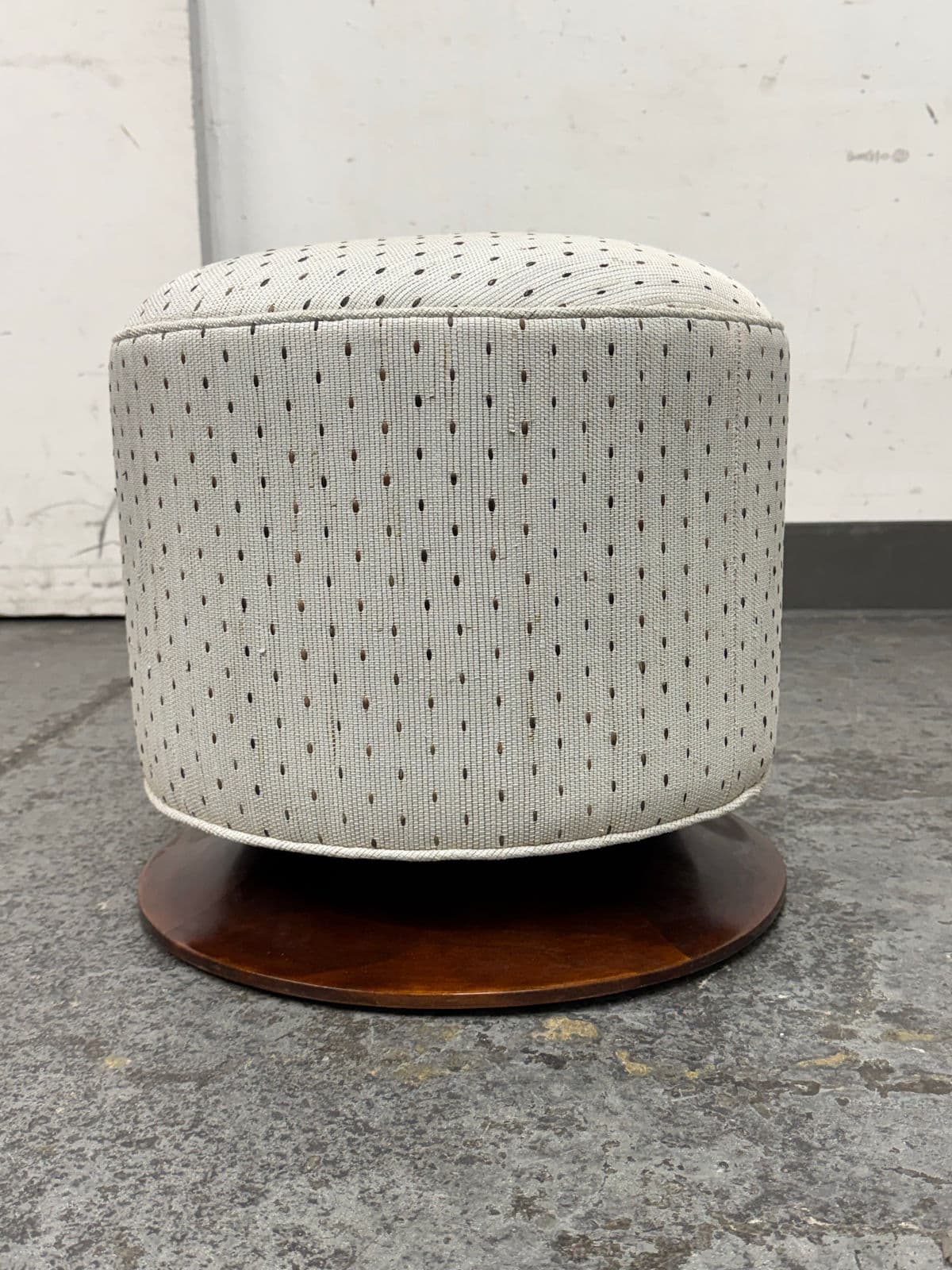 Art Deco Ottoman + Wood Base, Circa 1920's - Thumbnail 5