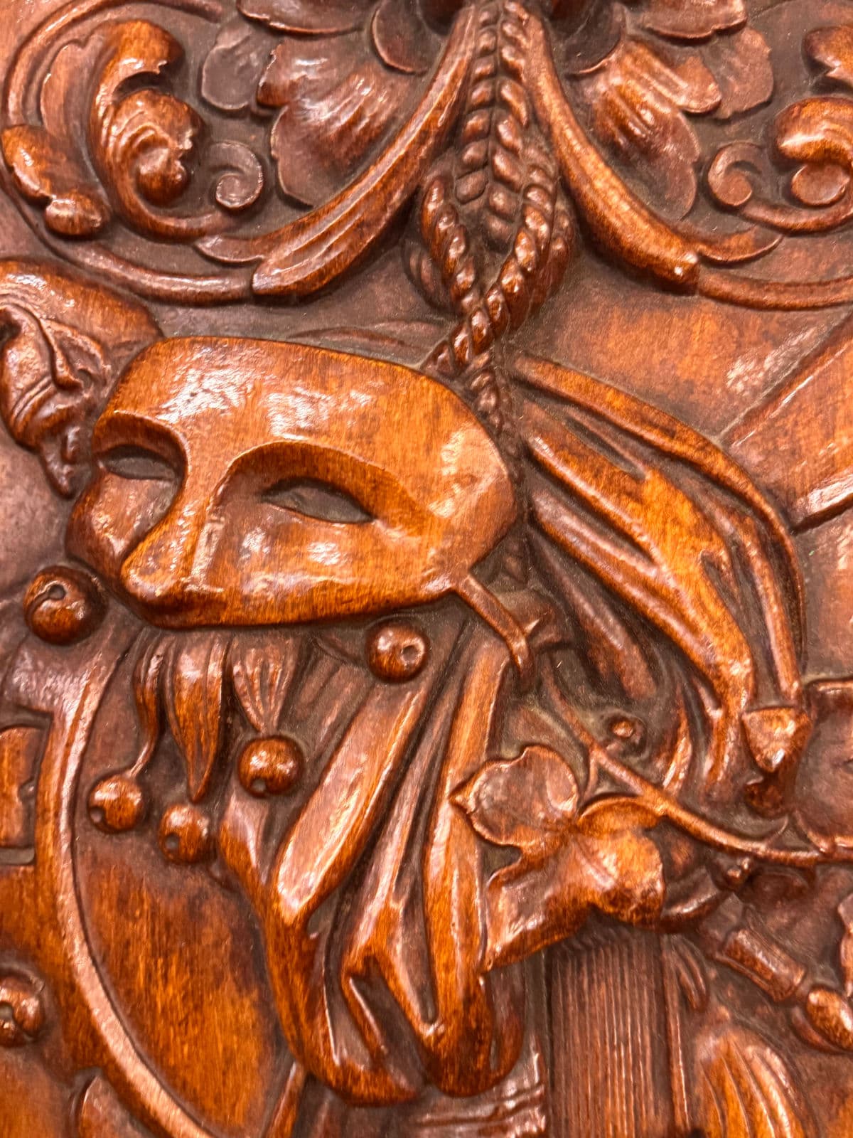 Antique Ceramic Masquerade Shield Wall Hanging - Thumbnail 12