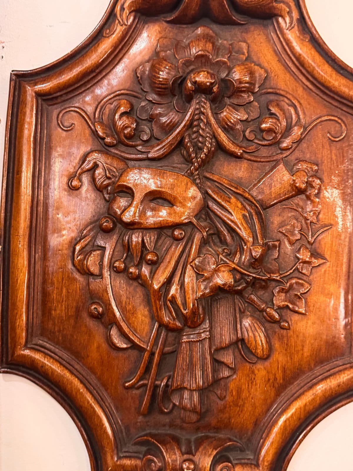 Antique Ceramic Masquerade Shield Wall Hanging - Thumbnail 8