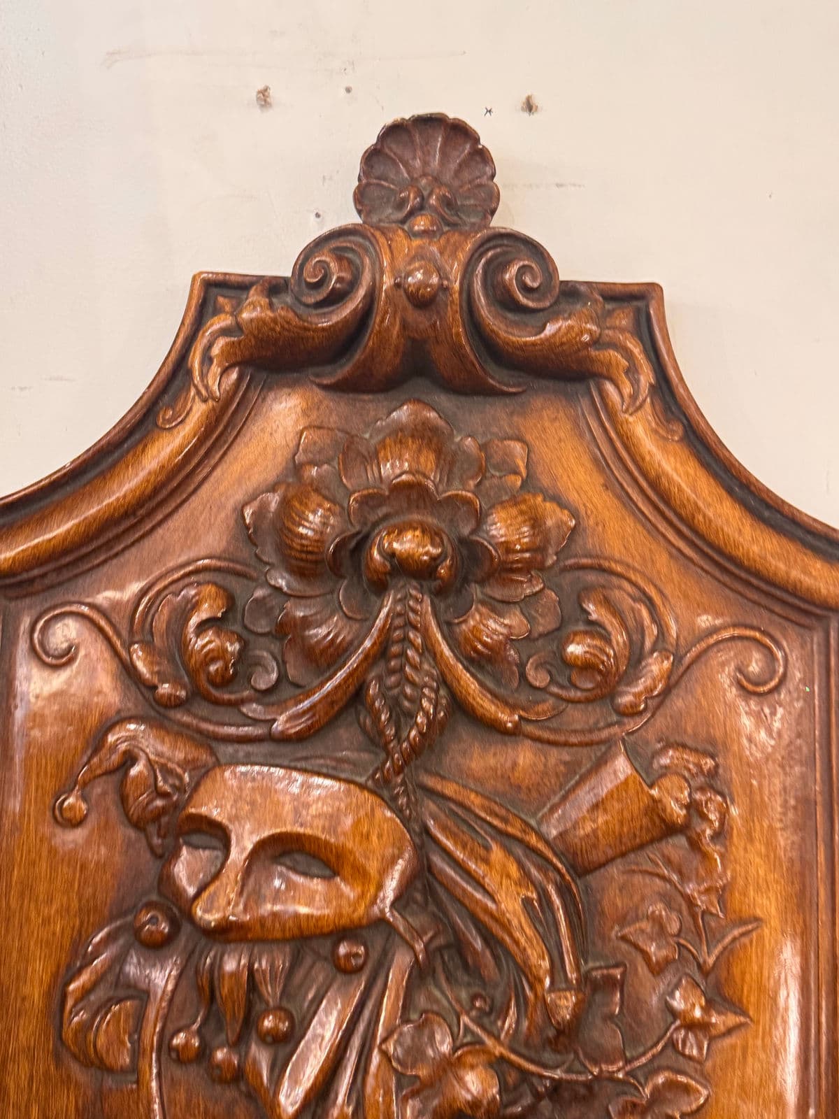 Antique Ceramic Masquerade Shield Wall Hanging - Thumbnail 3