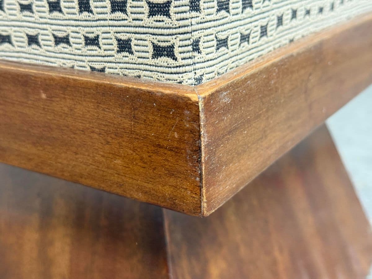 Art Deco Stool + Sculptural Wood Base, Circa 1920's - Thumbnail 10