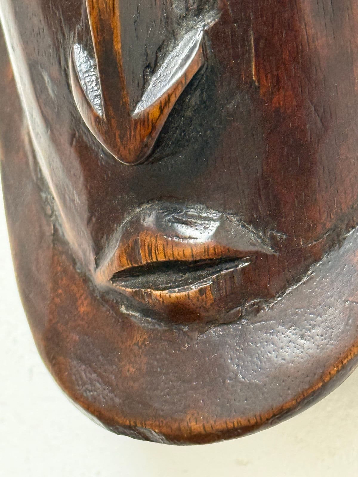 African Hand Carved Wood Wall Mask - Thumbnail 11