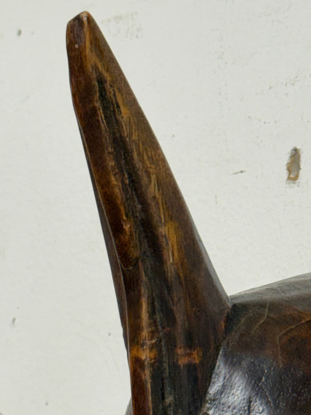 African Hand Carved Wood Wall Mask - Thumbnail 6