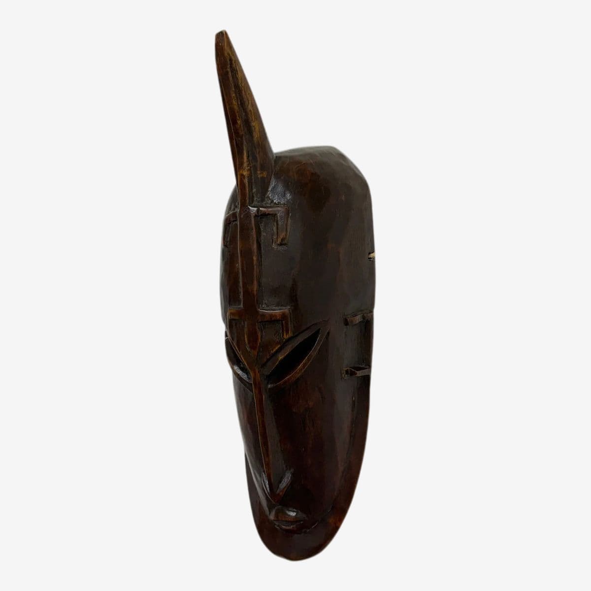 African Hand Carved Wood Wall Mask - Image 1