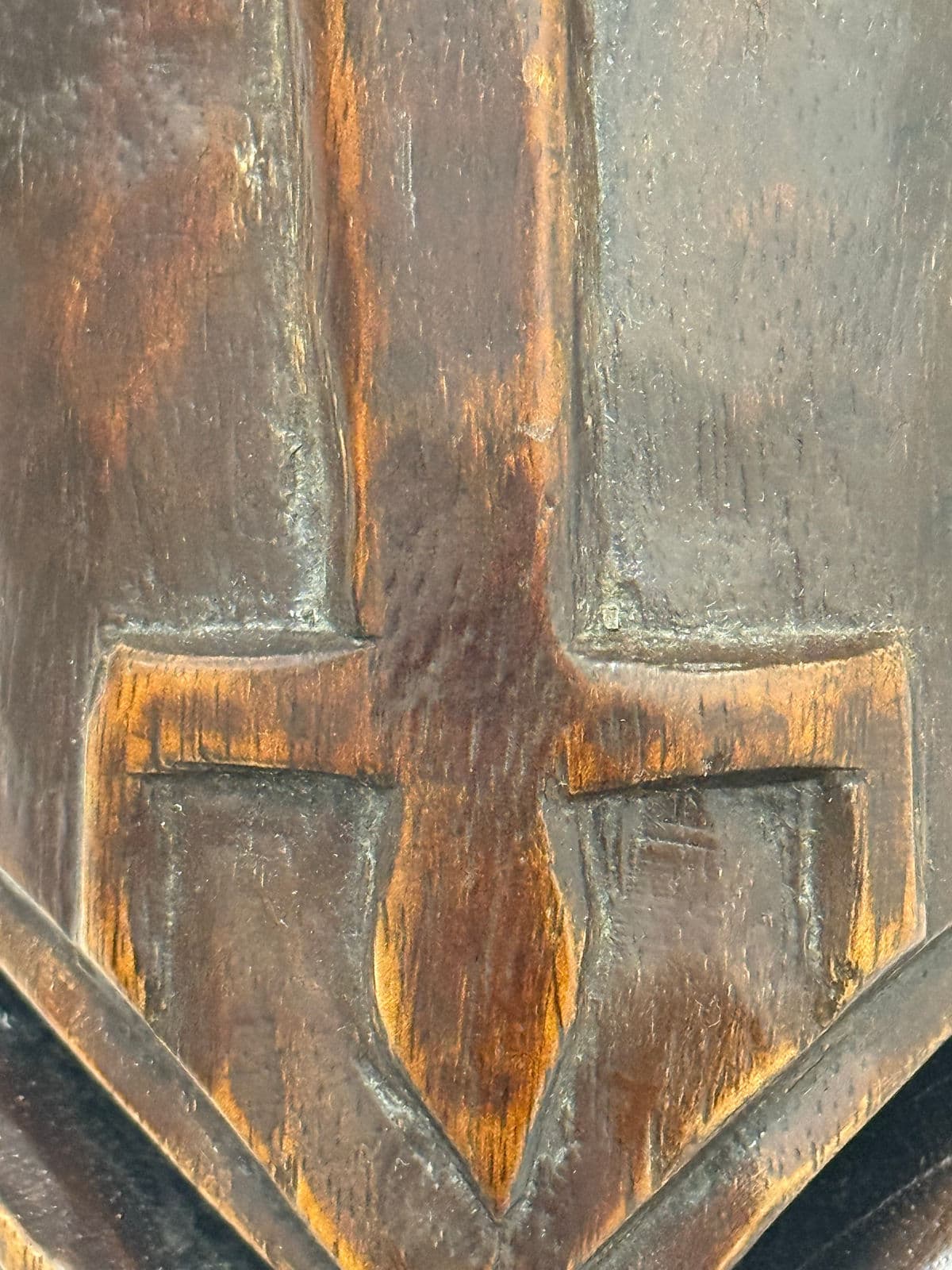 African Hand Carved Wood Wall Mask - Thumbnail 9