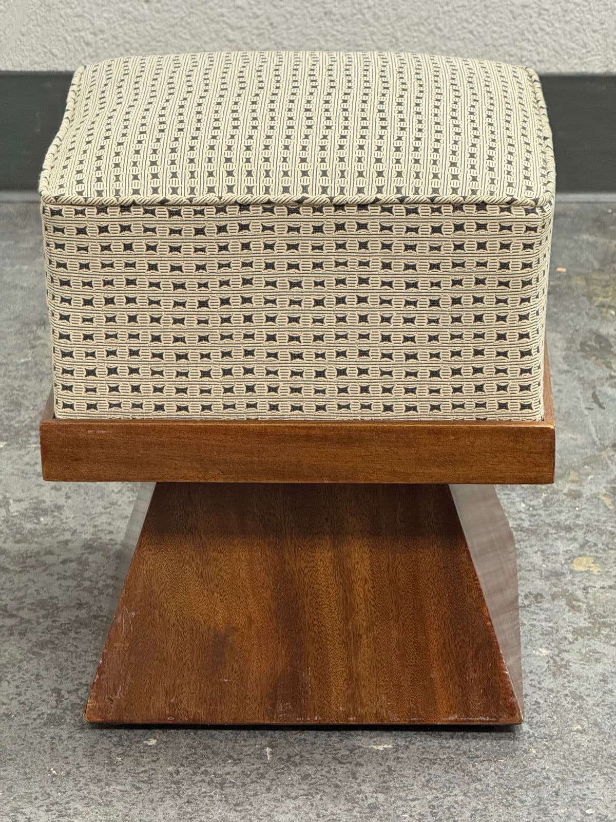 Art Deco Stool + Sculptural Wood Base, Circa 1920's - Thumbnail 6