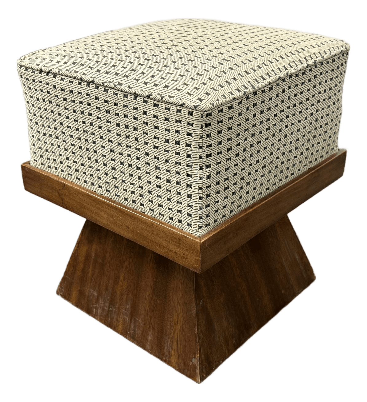 Art Deco Stool + Sculptural Wood Base, Circa 1920's - Thumbnail 2