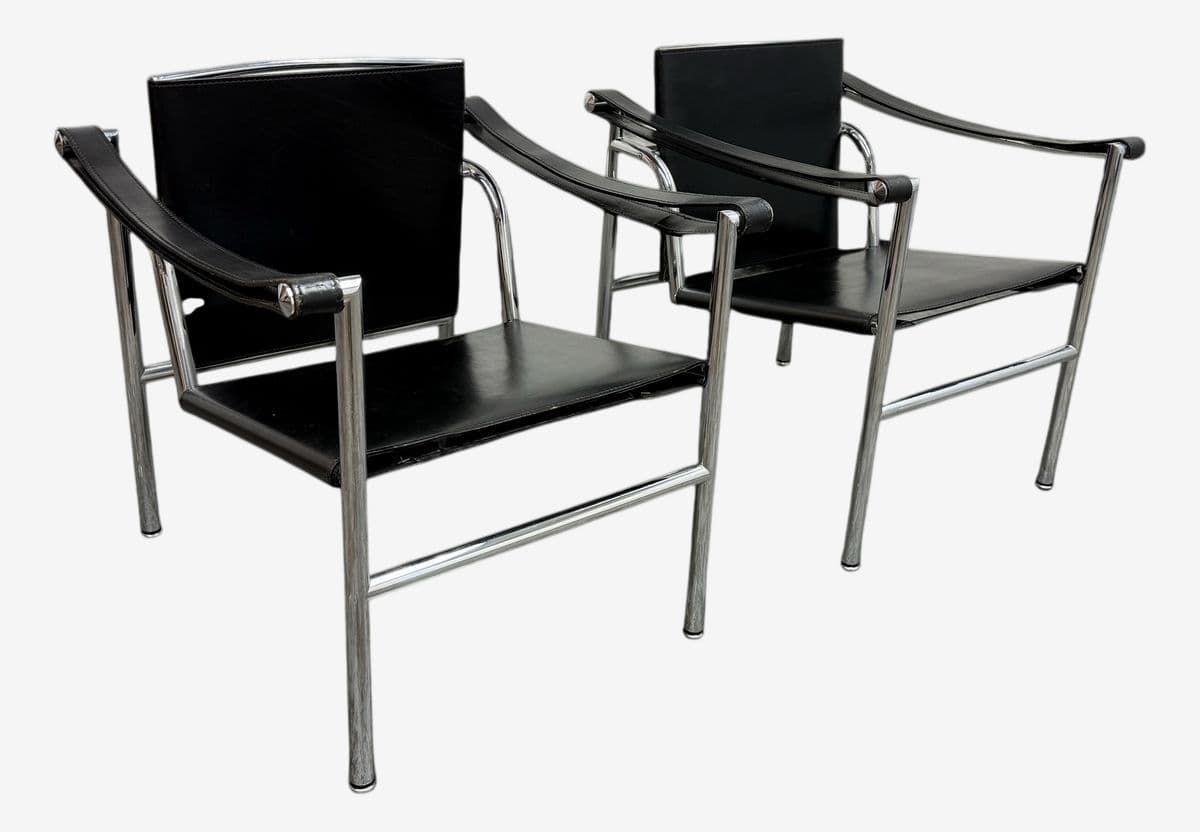 Le Corbusier for Cassina Sling Chairs, Pair - Image 1