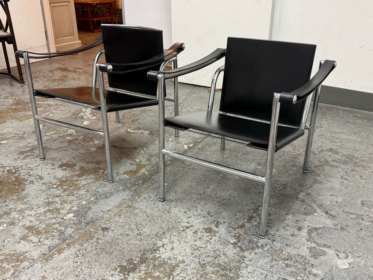 Le Corbusier for Cassina Sling Chairs, Pair - Thumbnail 3