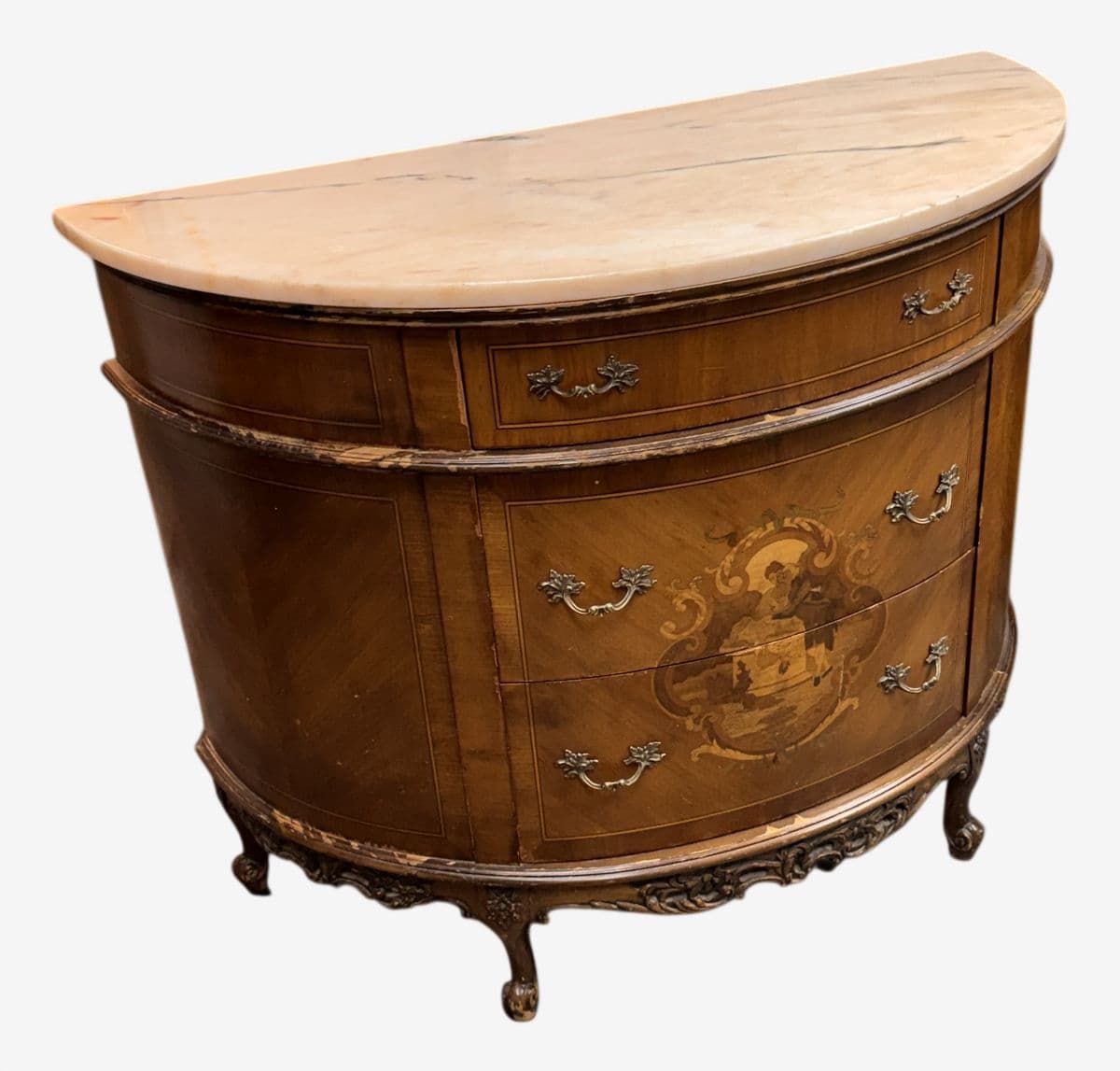 Neoclassical Semicircular Demi-Lune Commode, 19th Century - Image 1