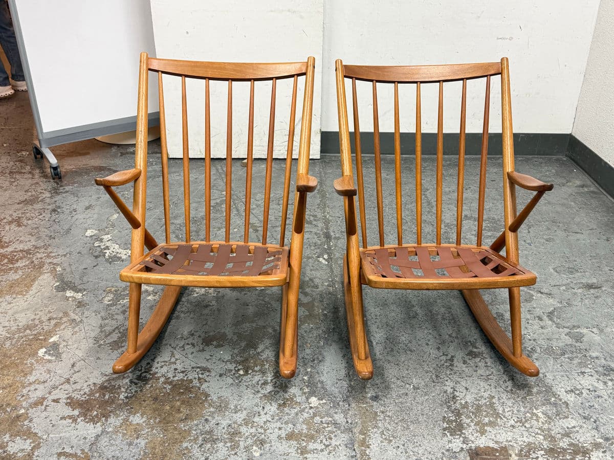 Frank Reenskaug for Bramin Mobler Rocking Chairs, Circa 1960's, Pair - Thumbnail 8