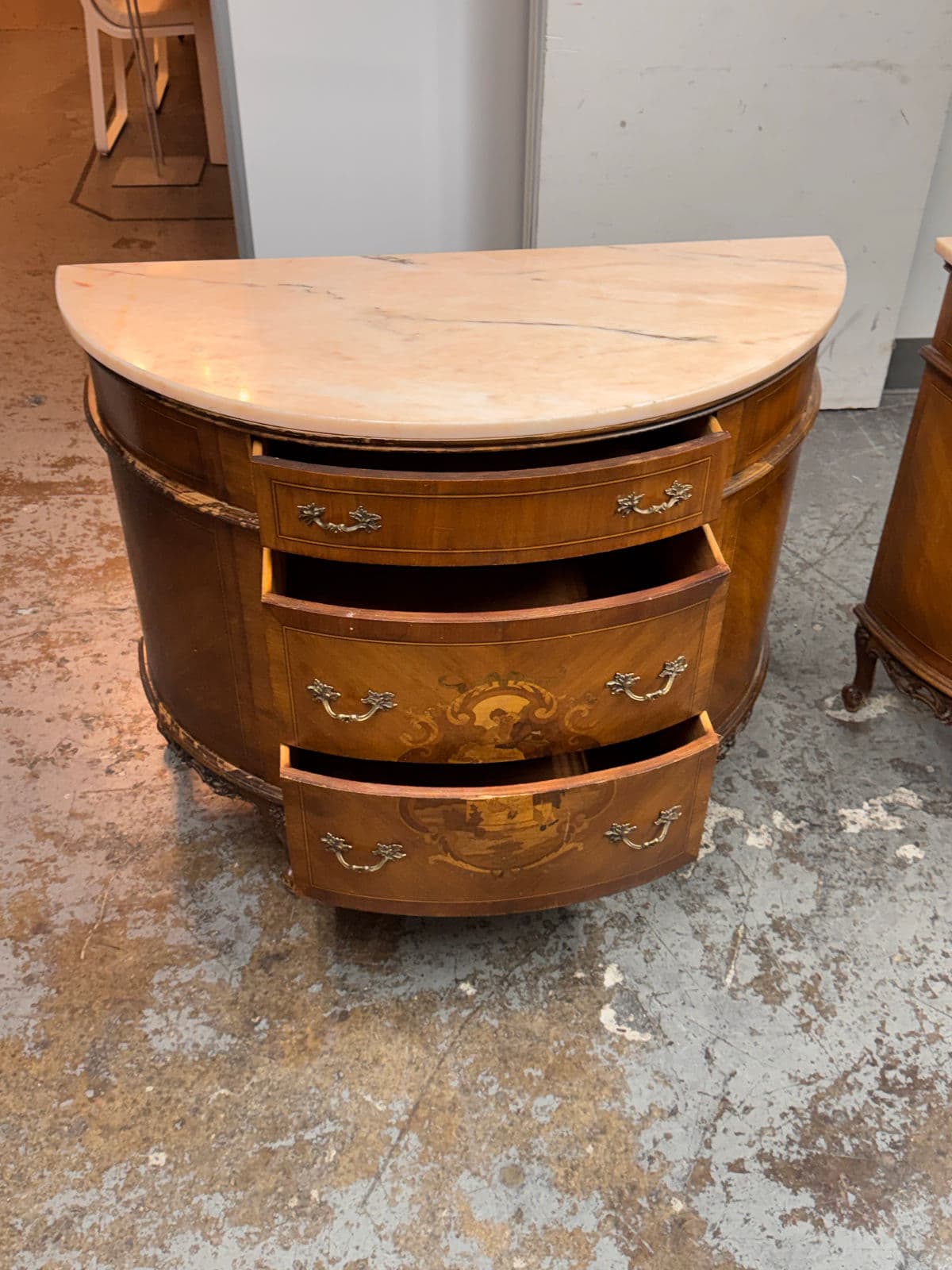 Neoclassical Semicircular Demi-Lune Commode, 19th Century - Thumbnail 3